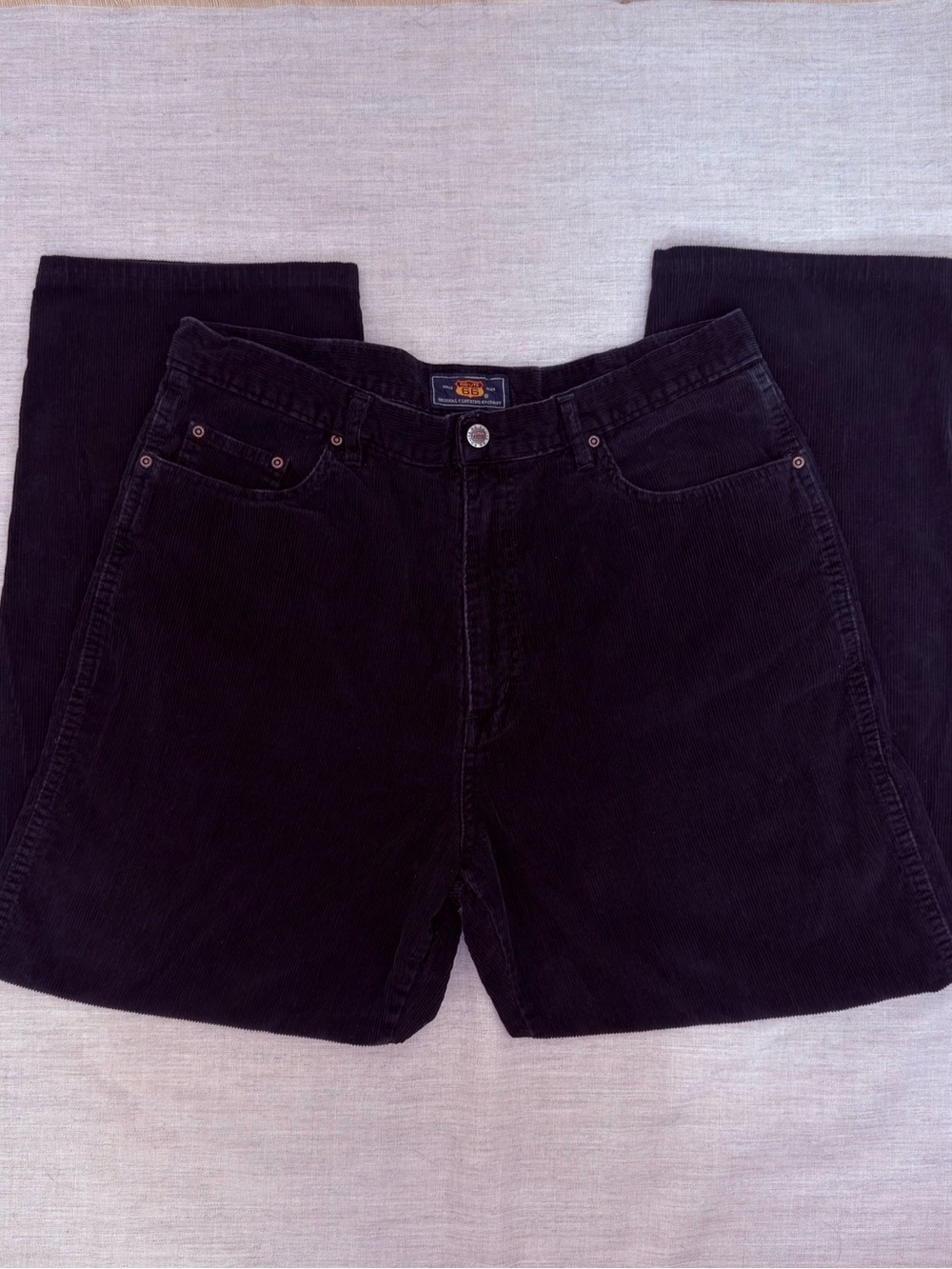 Vintage Y2K Route 66 black corduroy skater pants